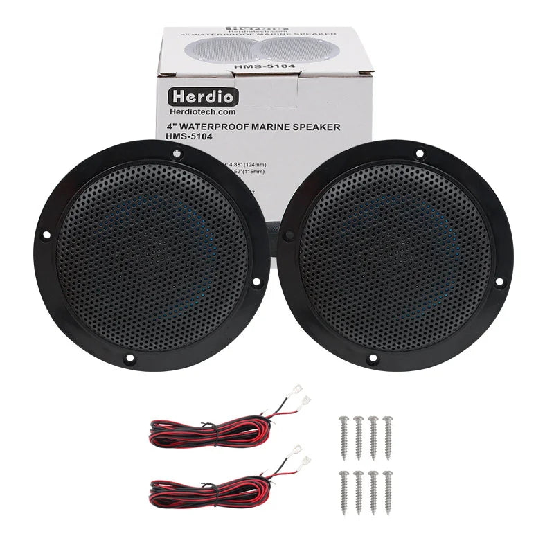 Herdio 4 Inch 160W Home In-Wall Ceiling Waterproof Speaker Surround Sound Speaker for Kitchen Bathroom Yacht Outdoor