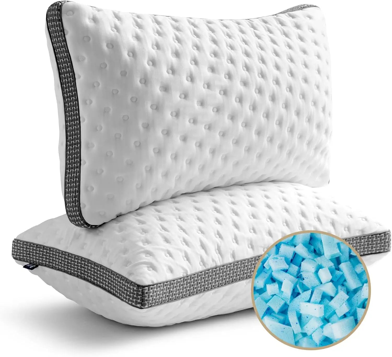 BedStory Cooling Pillows Queen Size Set of 2 Gel Memory Foam Pillows Medium Firm Pillows for Sleeping CertiPUR-US