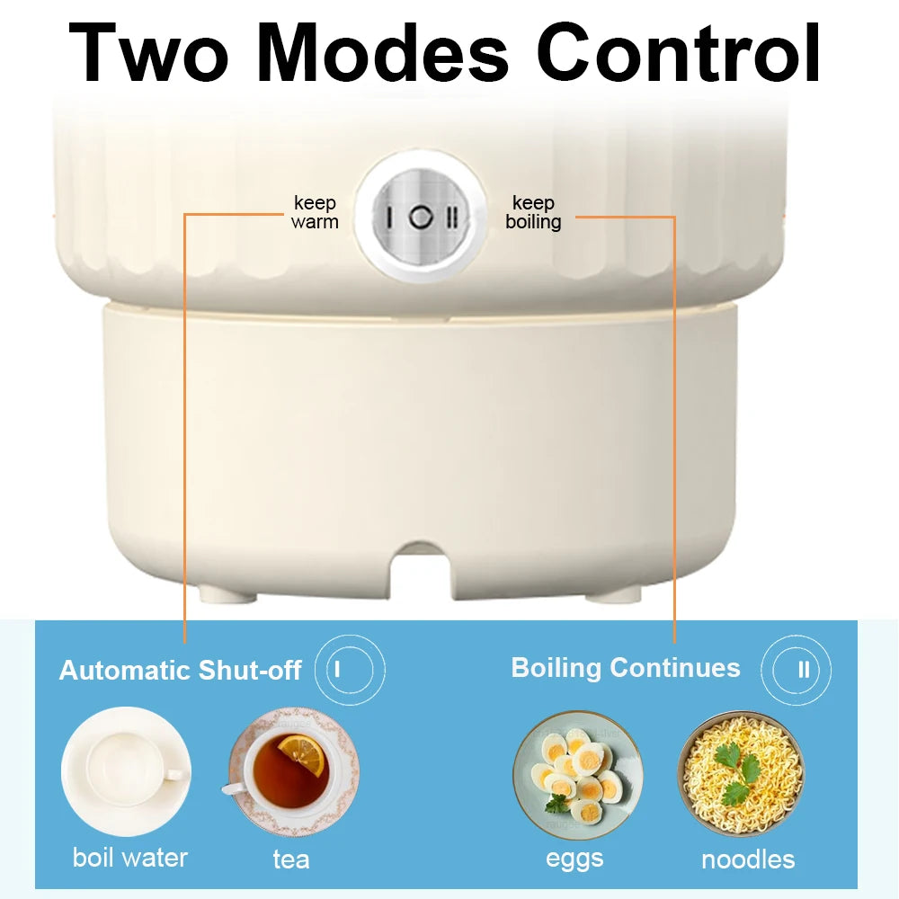 Electric Kettle Pot 1L Folding Stainless Steel Thermo Pot Portable Electric Tea Coffee Pot Travel Water Kettle Cooking