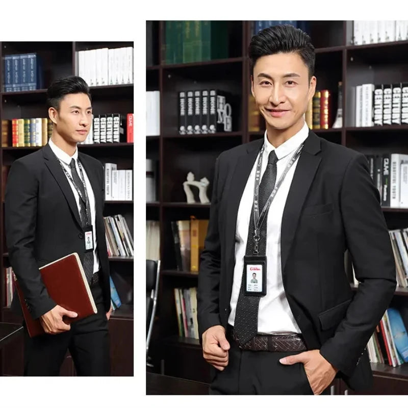 NEW ID Holders Bank Credit Card Holder Unisex Genuine Leather Card Case Business Working Id Badge Name Tag Covers