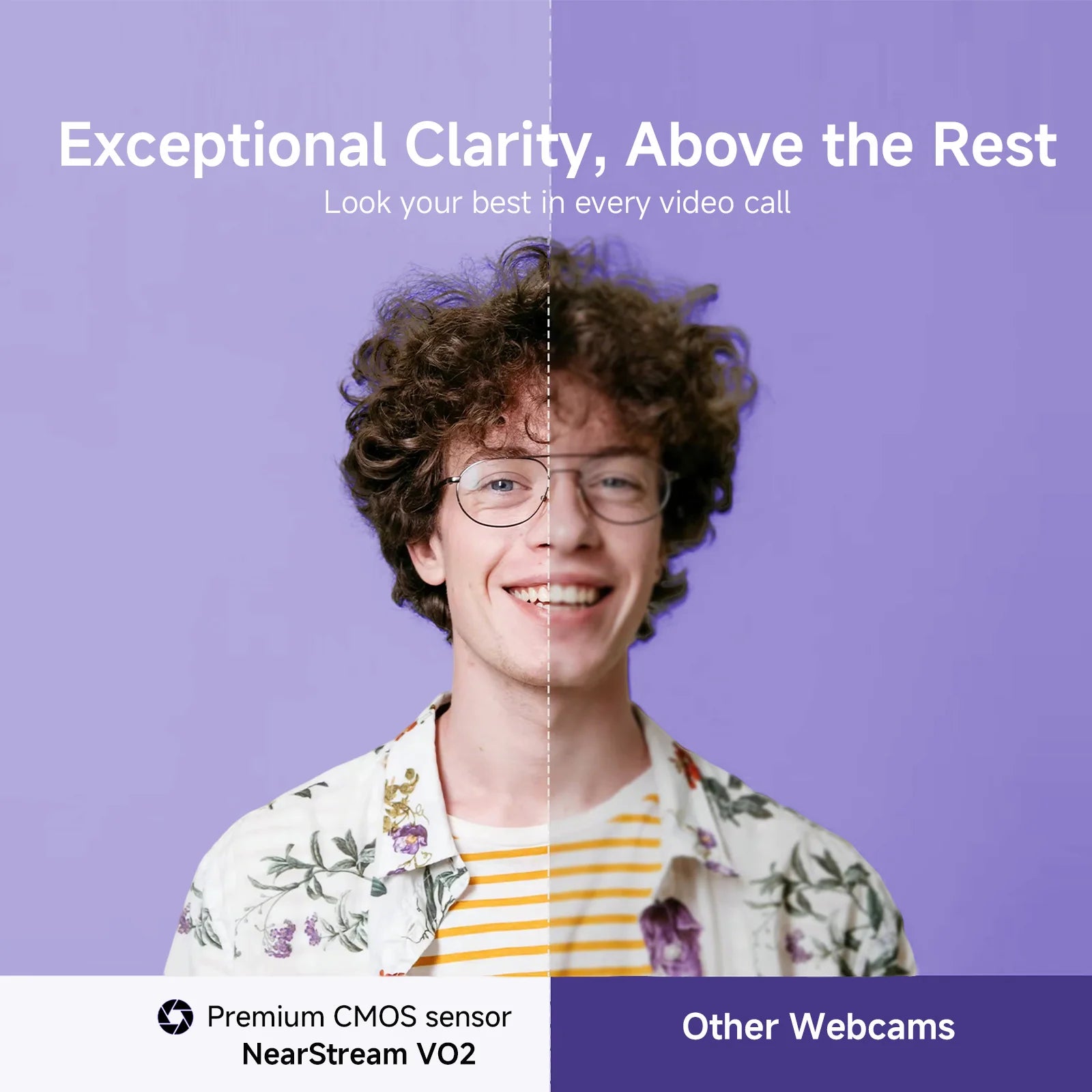 NearStream 1080P@60FPS USB Webcam with AI Noise-Canceling Microphone Software Auto Focus PC Camera With Microphone