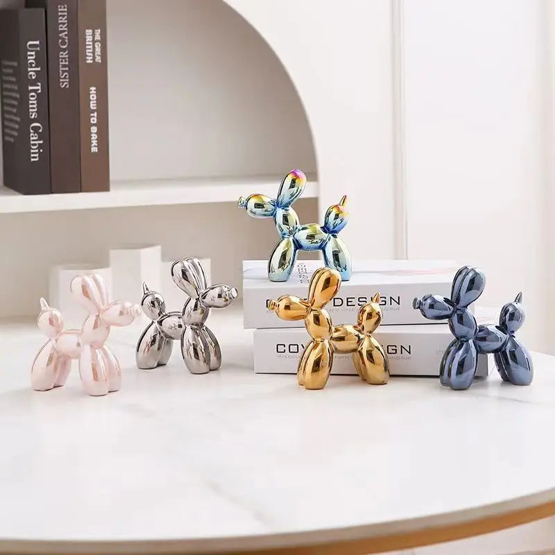 ceramics Balloon Dog Sculpture Home Decor room Decoration Accessories Office Nordic Animal Decorative Sculptures