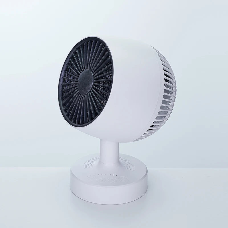 Mini desktop warm air heater office small home electric heater silent shaking head small sun heater - white / EU / 1200W