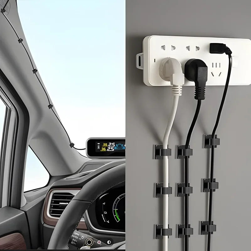 10/30PCS Self-adhesive Cable Organizer Clips Wire Winder Holder Earphone Mouse Cord Clip Protector Cable Management