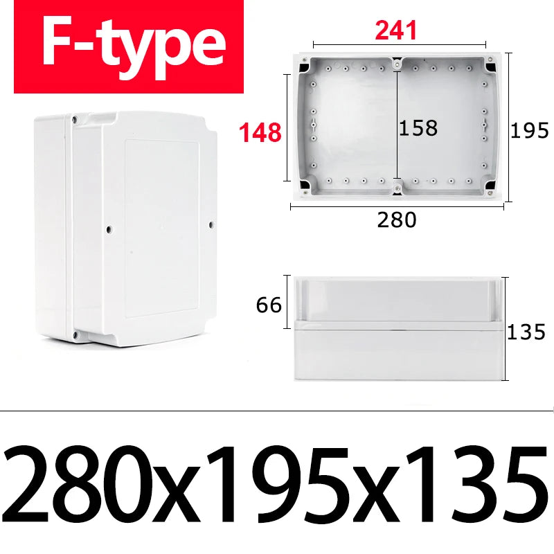 F-type ABS new material Ip67 waterproof junction box Plastic housing Ip67 Outdoor electronic safe monitor power button