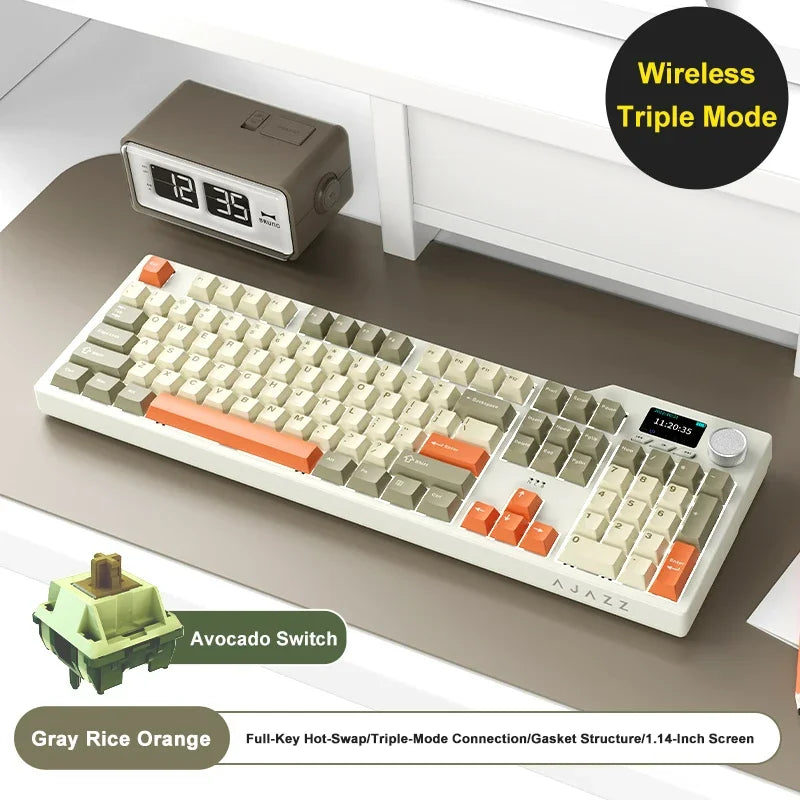 Ajazz Ak35i V3 Mechanical Keyboard Wired 104 Key Esports Game Office Multi-Scene Universal High-Looking Appearance Feel