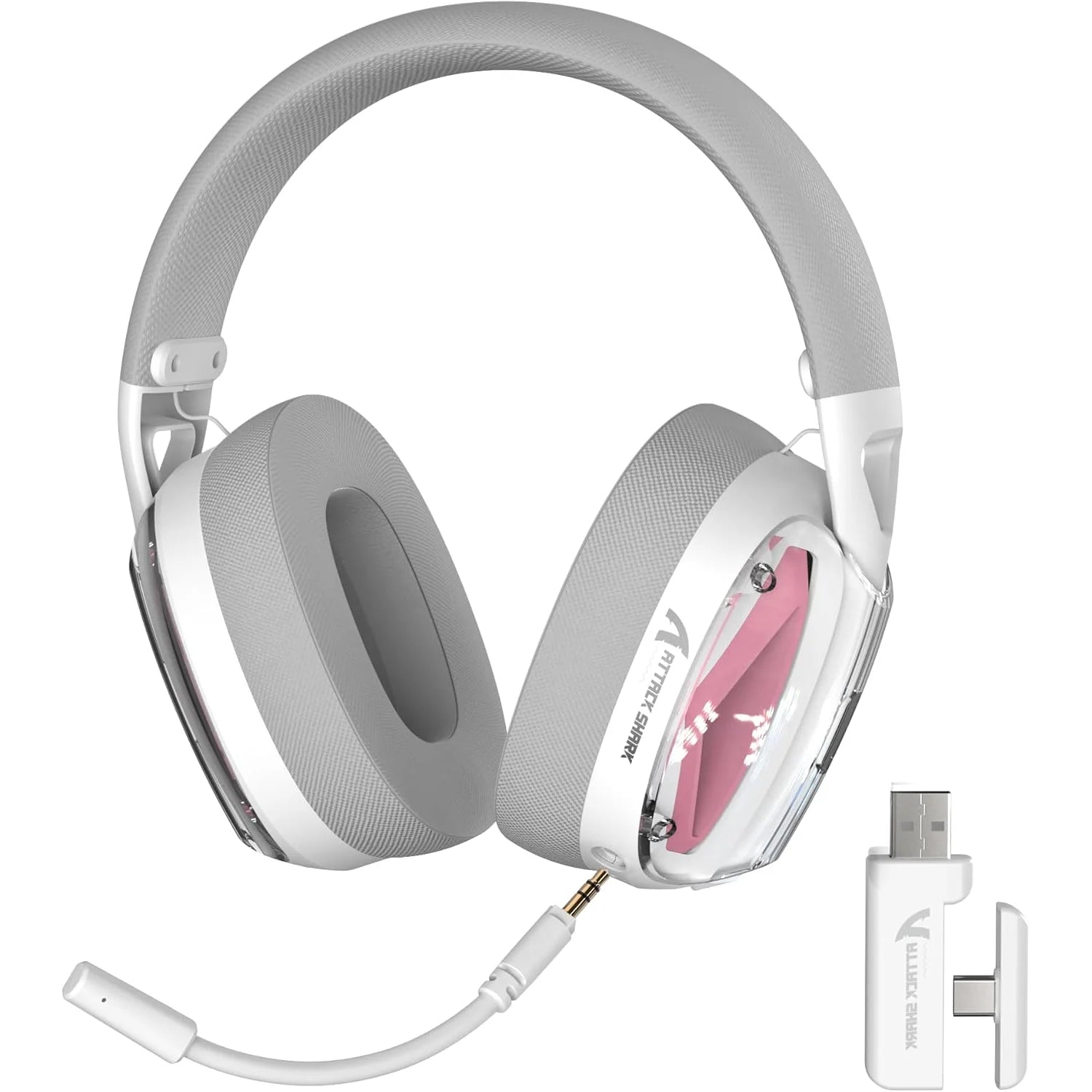 ATTACK SHARK L60 Ultra-light Gaming Headphone 2.4G/BT/Wired Tri-mode Wireless with Usb & Type C Receiver Detachable Mic
