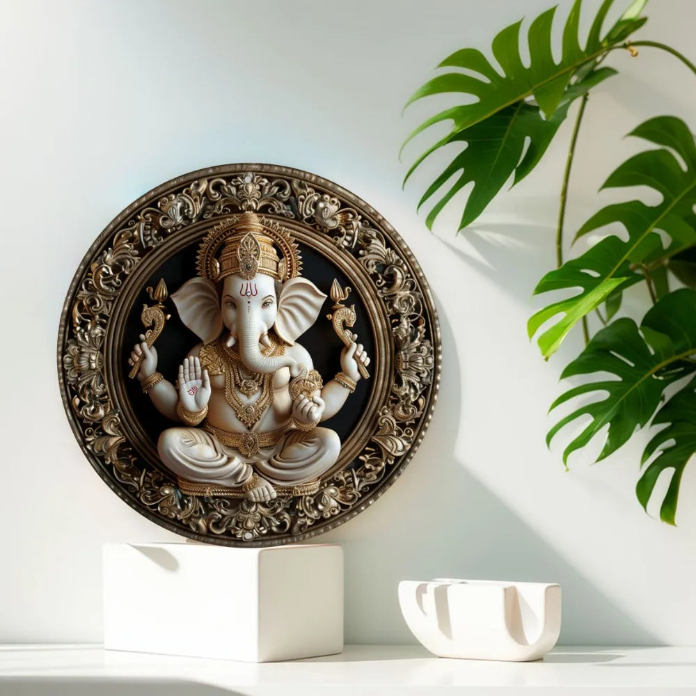 Vintage Indian Elephant God Aluminum Sign Durable Metal Wall Art for Home Office Bar Cafe Decorative Poster
