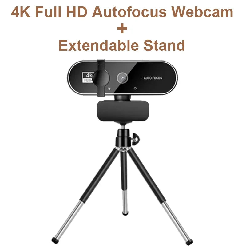 4K 2K 1080P Webcam with Microphone Autofocus 8MP Full HD Camera for Windows PC Laptop IOS Macbook External Web Cam