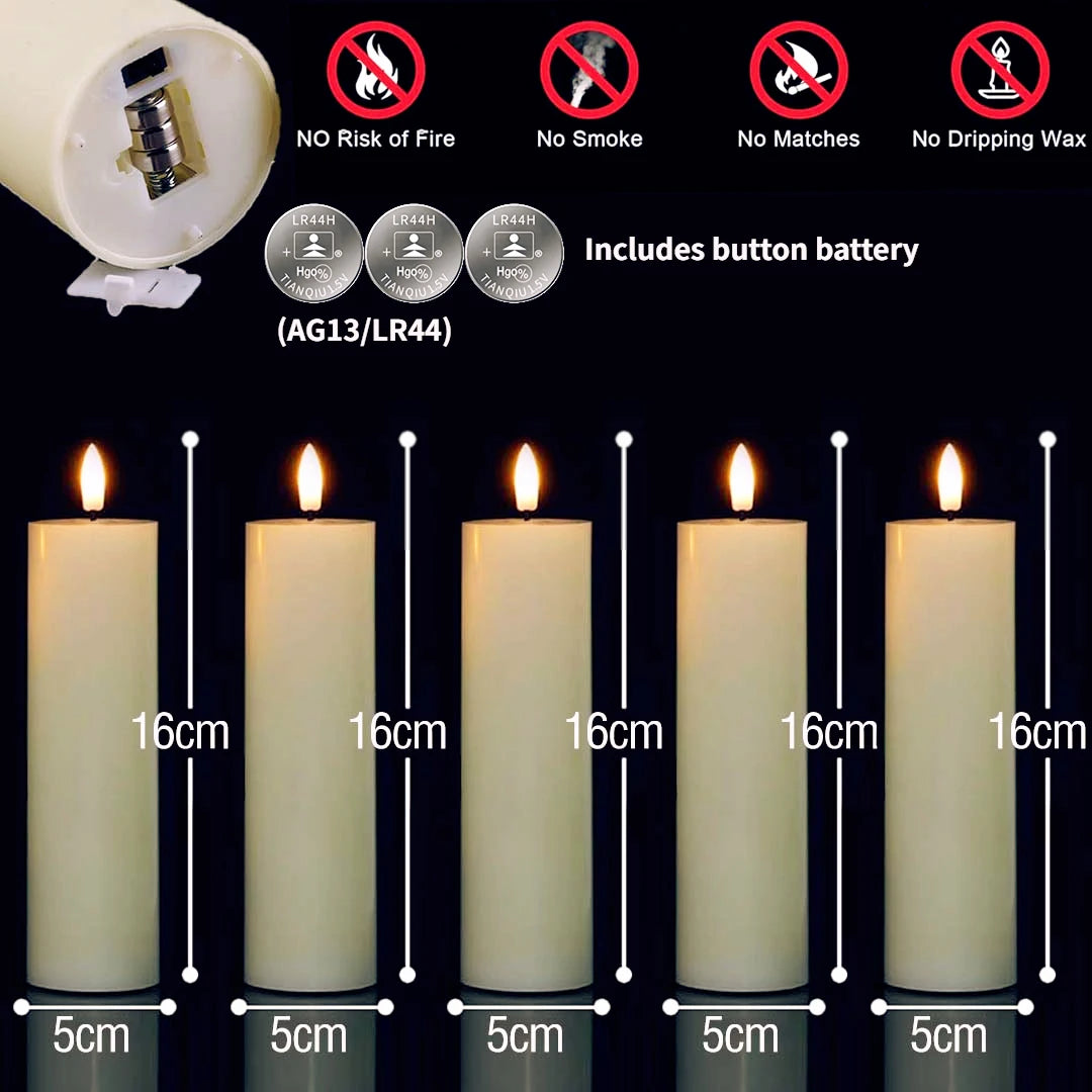 6-120PCS Led Candles Bulk Flickering Flameless Candles Battery Operated Fake Pillar Candle Wedding Birthday Party Decor