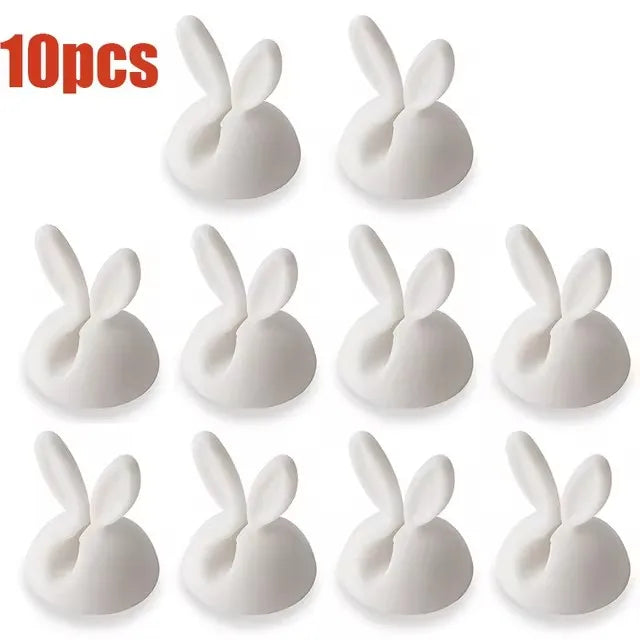 Cute Rabbit Ear Cable Manager Desktop Car Dashboard Charger Cables Clasp Clip Desk Line Organizer Bunny Ear Winder