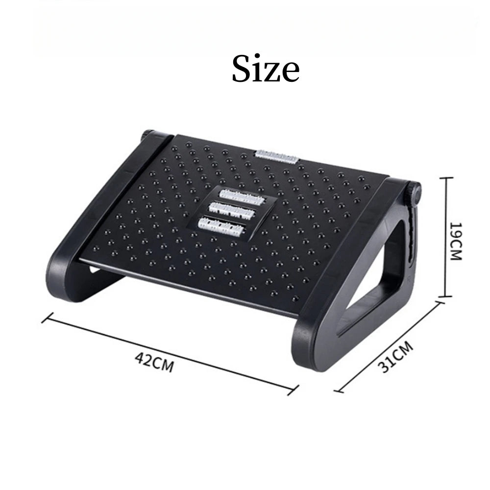 Under Desk Footstool Adjustable Foot Stepping Height Plastic Footrest Promote Leg Circulatio Ergonomic Rollers Massage