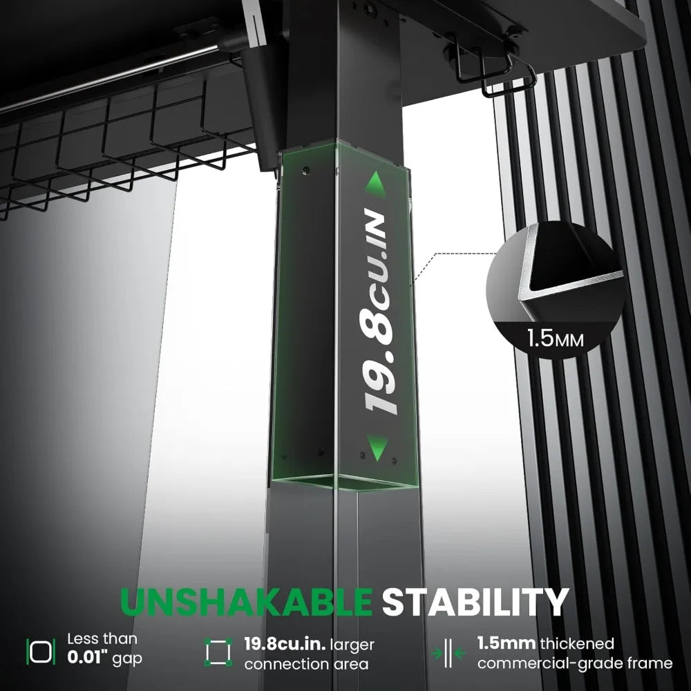 Electric Standing Desk Adjustable - 48 x 24 Inch Sit Stand up Desk with Cable Management - 3 Memory Preset Adjustable