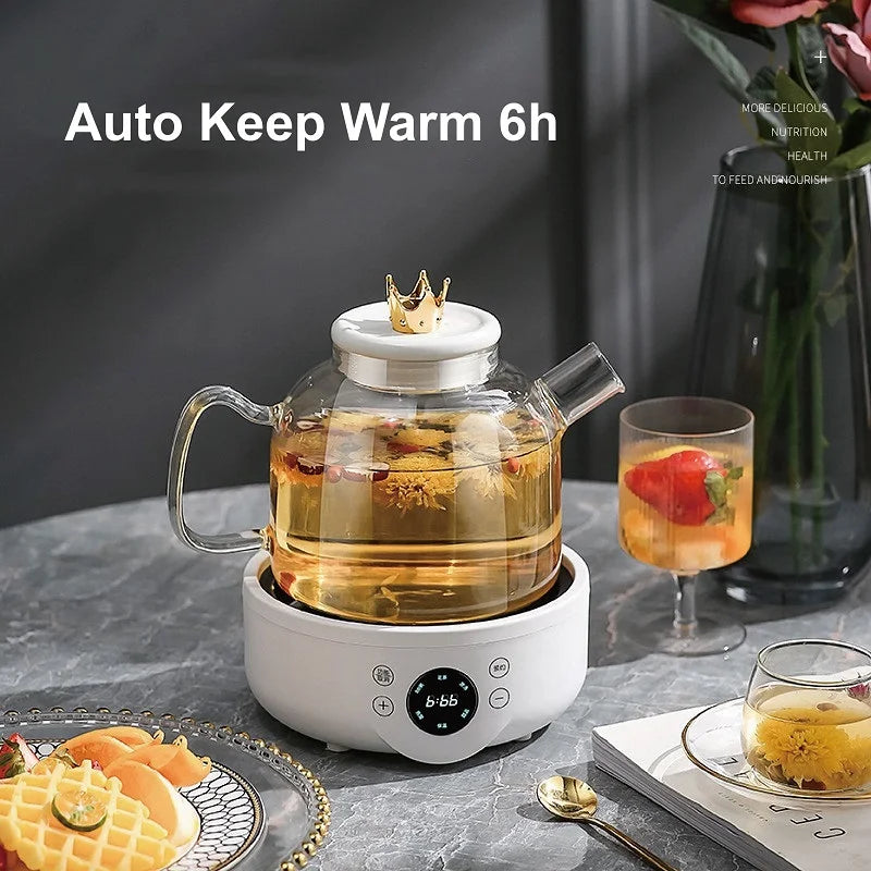 110V/220V Health Kettle Glass Tea Maker Bird’s Nest Multi-Function Office 9.5h Appointment Flower Teapot 1.5L Electric