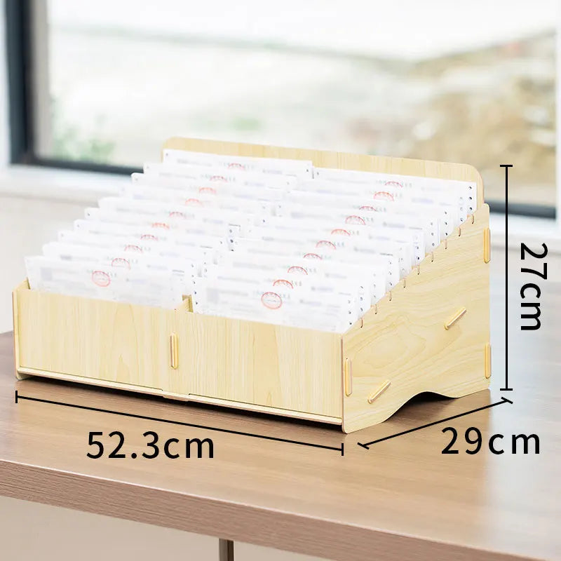 Financial Accounting Document Storage Box Single Receipt Organizer Desktop Storage Box Industrial Sle Wood Made