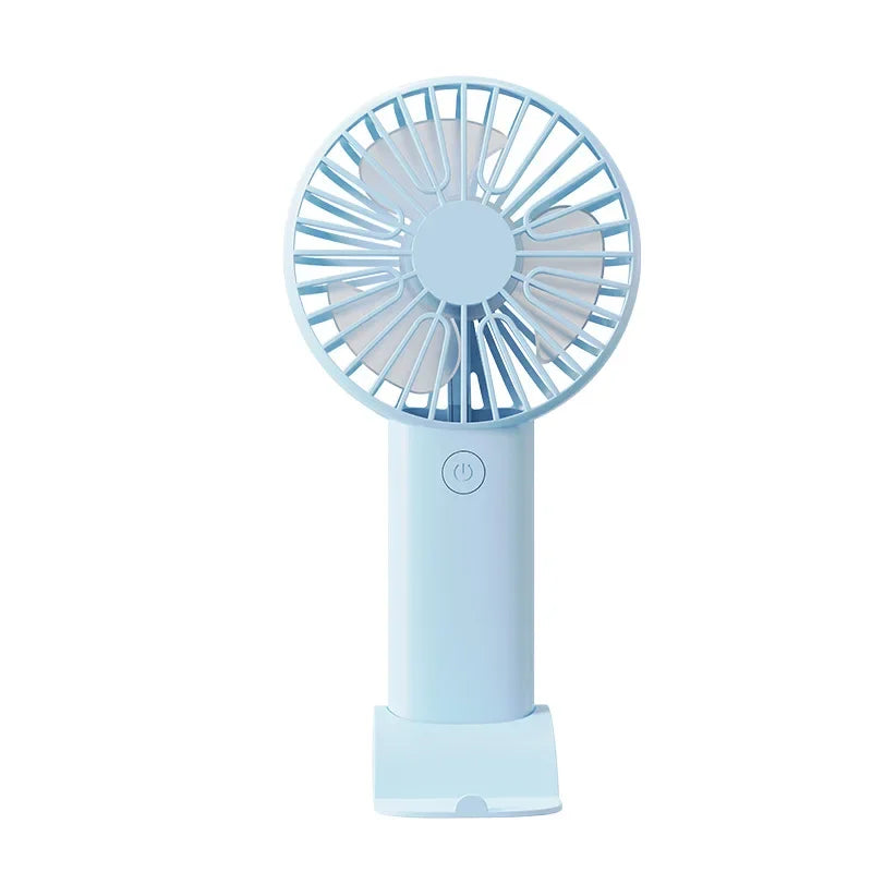 Summer Fashion Mini USB Charging Handheld Fan Desktop Small Fan With Mobile Phone Holder Portable And Simple Outdoor