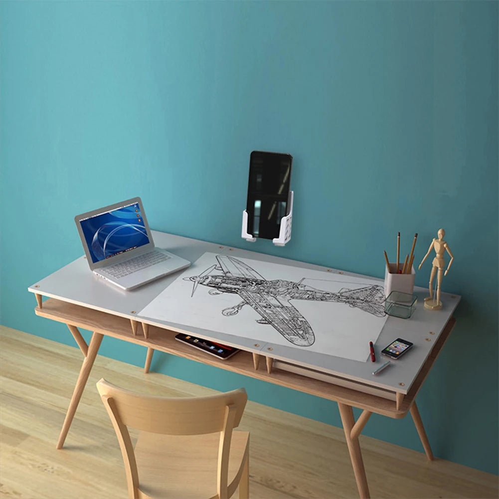 2pcs Adjustable Wall Mount Tablet Holder Universal Phone Frame Stand Bracket Bedroom Storage Support Rack