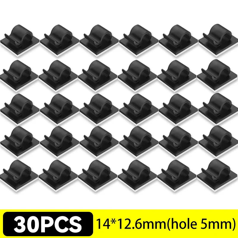 5-50Pcs Self Adhesive Cable Clips Cord Management Wire Holder Organizer Clamp Desk Tidy Cable Manager in Car Home