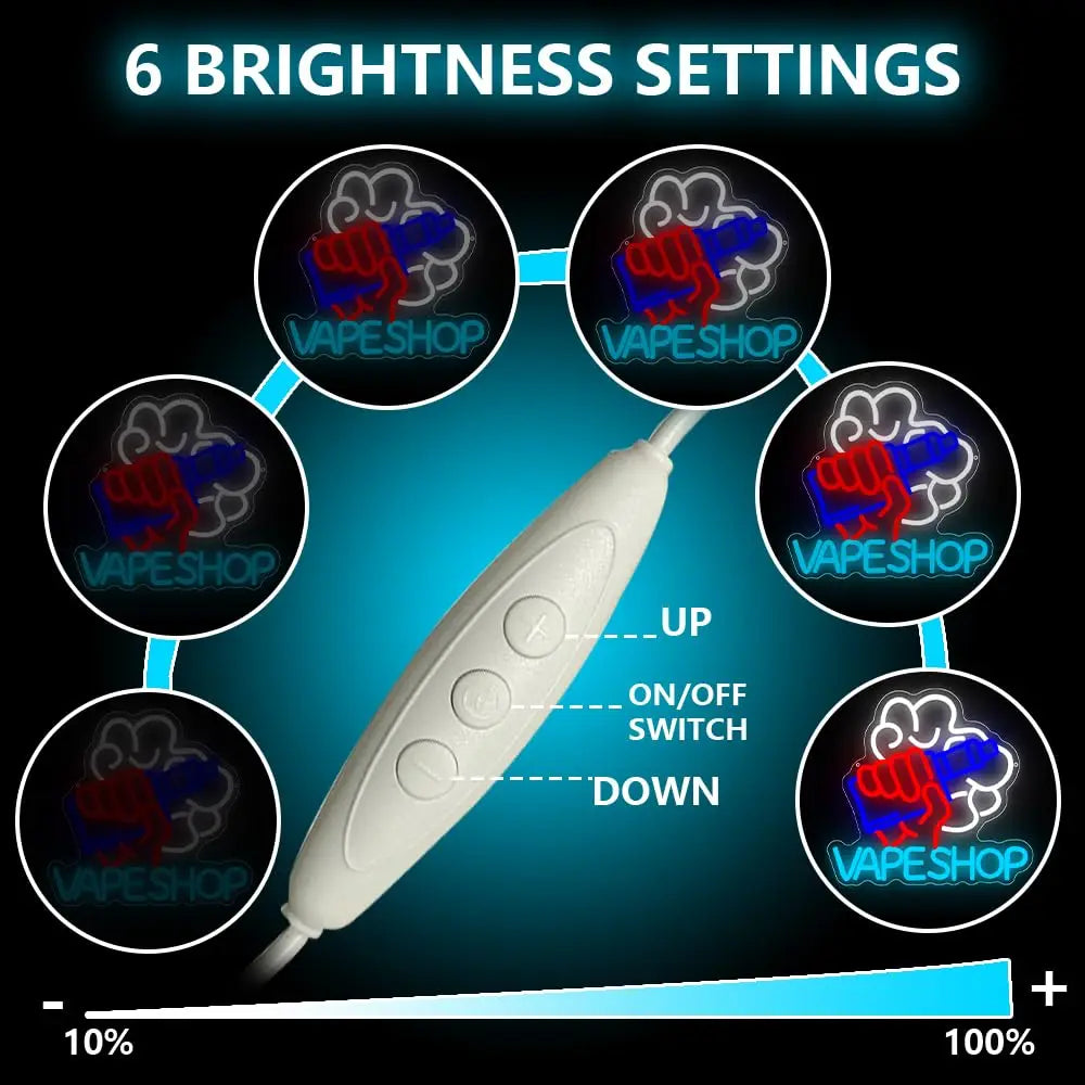 Vape Shop Neon Sign USB Powered Multi-Color LED Neon Light Wall Decor for Bar Office Smoke Shop - Birthday Christmas