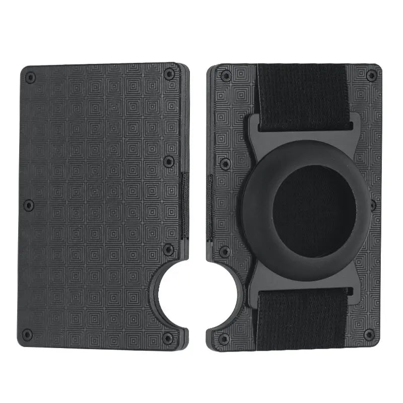 Men Metal Wallet AirTag Holder Aluminum Credit Card Holder Wallet RFID Blocking Slim Wallet for Minimalist Carteira
