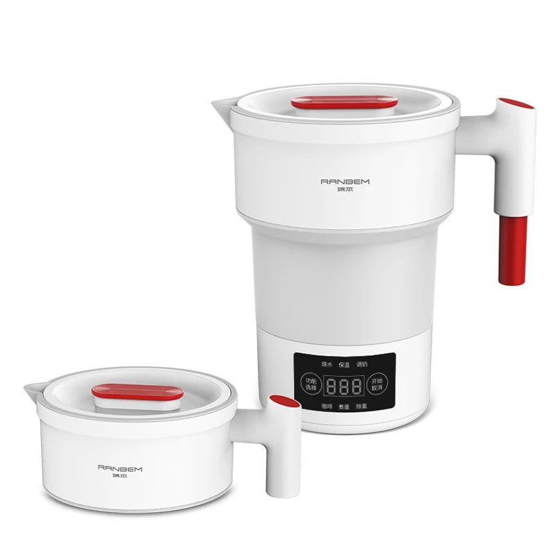 600Ml Foldable Electric Kettle 220V Portable Kettle Smart Mini Temperature Control Home Travel Coffee Pot Multifunction