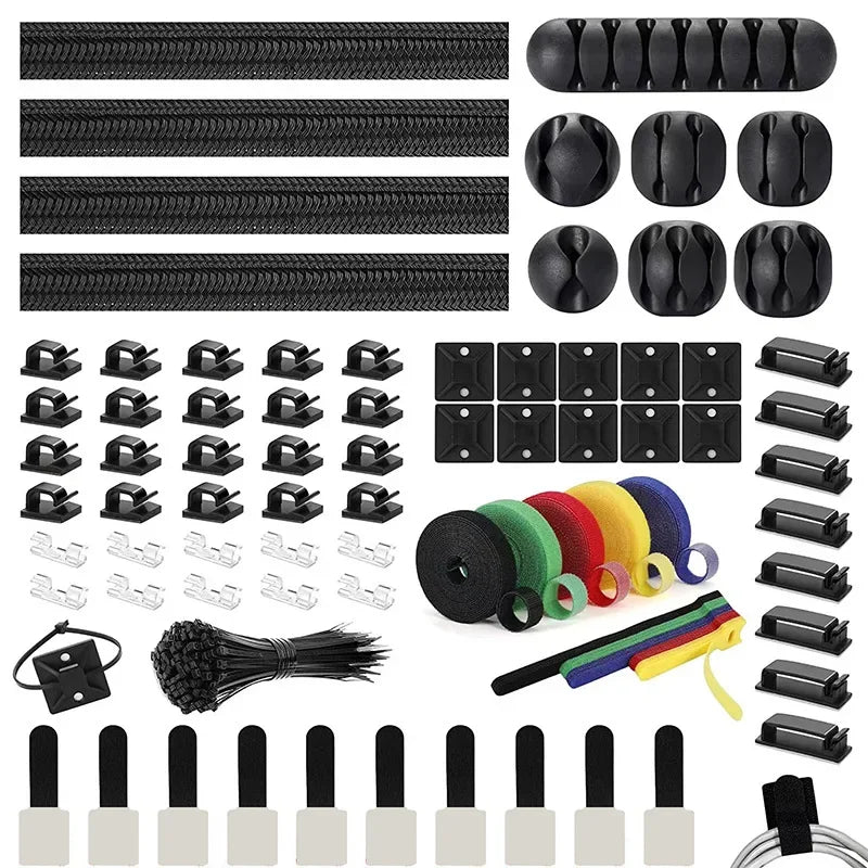 204PCS Cable Organizer Clips Office Cable Management Kit Cord Management Cord Organizer Tie for Car Office Home - 204PCS