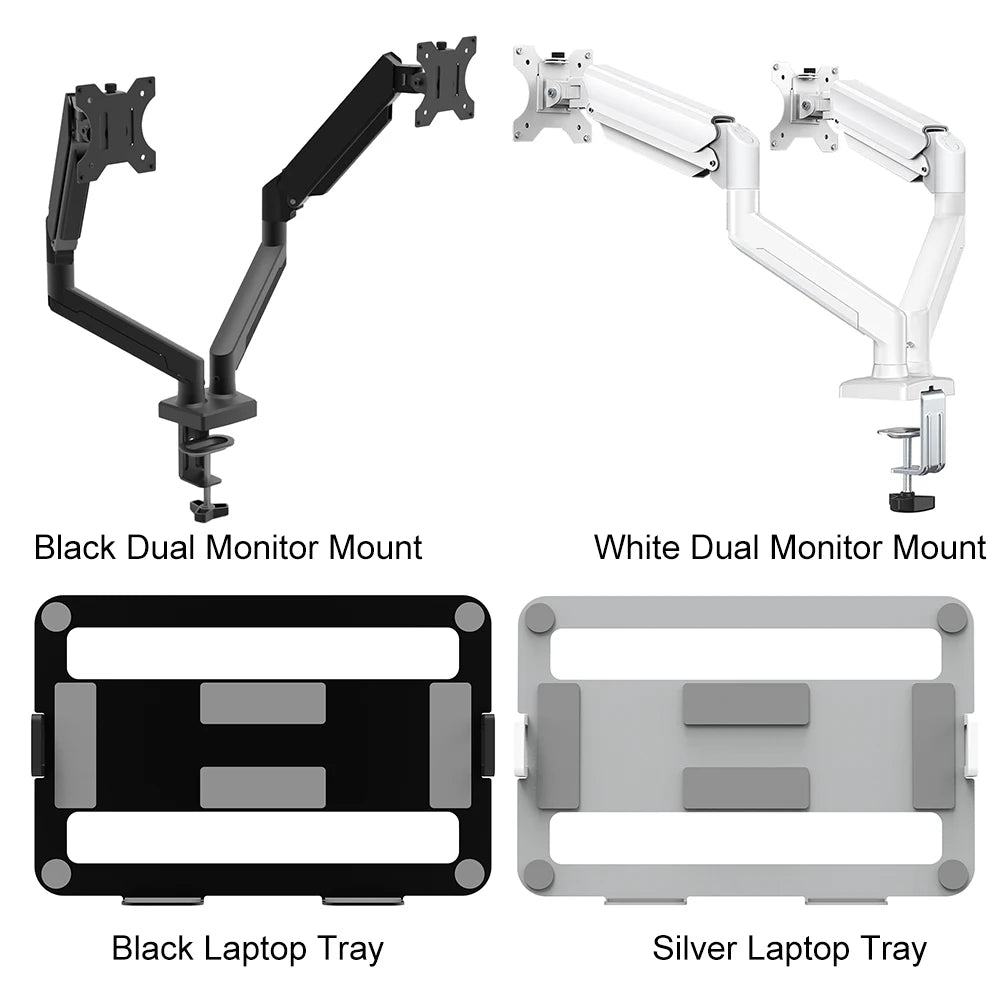 Dual Monitor Stand with C Clamp Monitor Desk Mount Holds Up To 19.8lbs Monitor Arm Desk Mount for 13 To 32 Inch