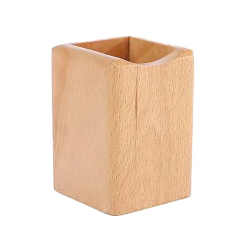 Wood Multi-Function Pencil Pot Lightweight Bamboo Pen Holder For Office Desks Eco-friendly - As Picture / CHINA