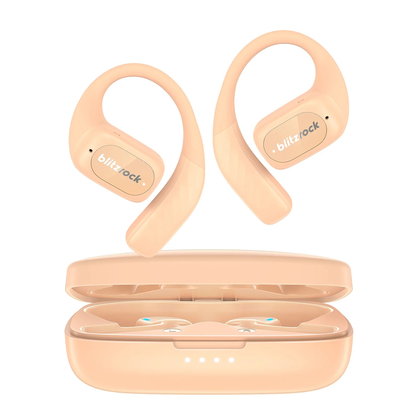 BR-CT3 Open Ear Earbuds bluetooth V5.4 Air Conduction Earhook Enhanced Bass 4 Mics Clear Calls App Control 28H Earphones
