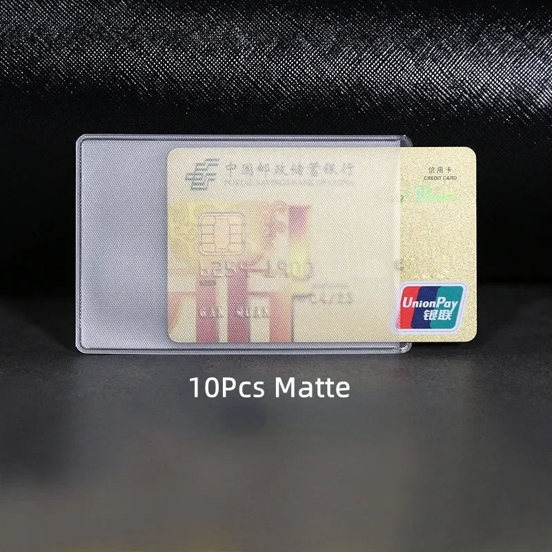 1/5/10pcs PVC Transparent Matte Cards Holder Students Bus ID Cards Protecting Cover Business Bank Credit Card Container