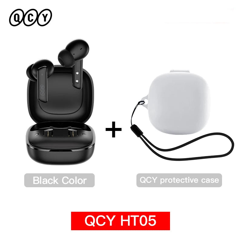 QCY HT05 ANC Wireless TWS Bluetooth 5.2 Earphones 40dB Active Noise Cancellation Headset in-Ear Mics Handfree Phone