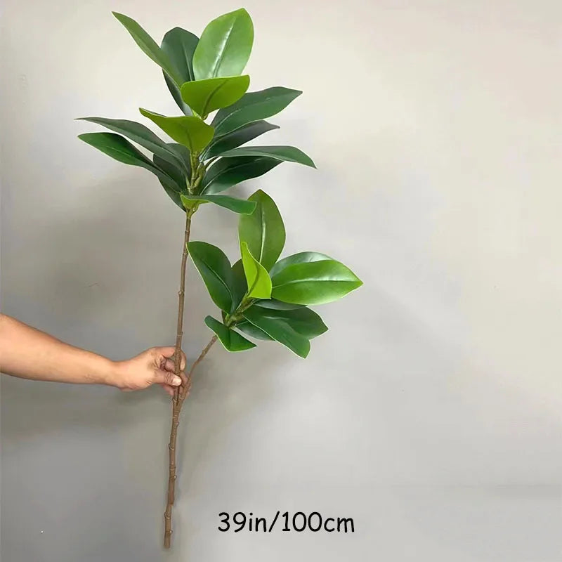 51in Large Artificial Plants Fake Banyan Tropical Artificial Ficus Tree Branch Plastic Rubber Tree For Home Garden