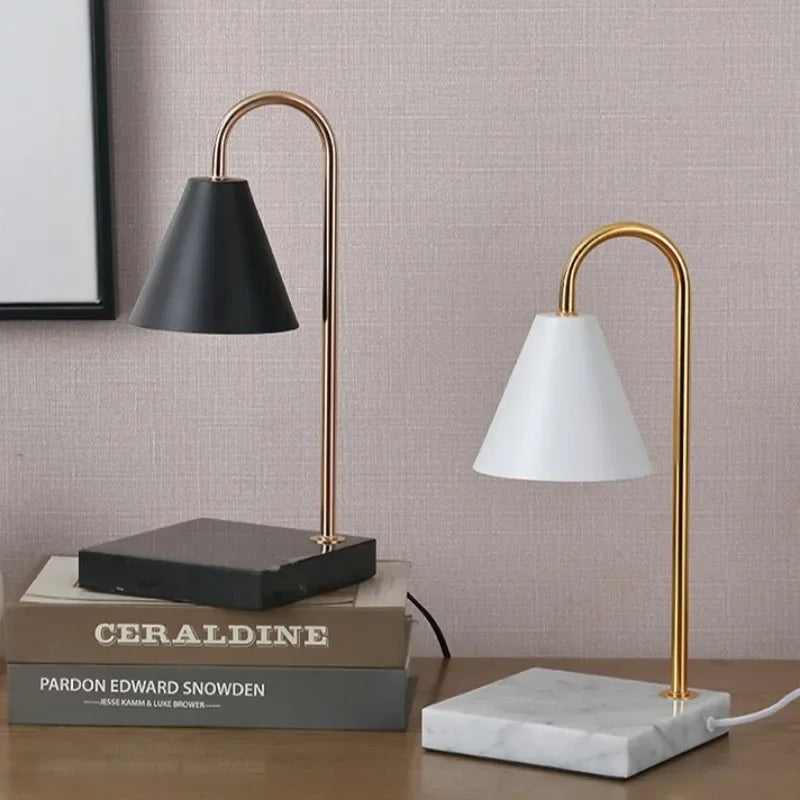 Aromatherapy Candle Lamp Retro Nostalgic Marble Molten Wax Lamp Household Creative Plug-in Dimming Candlestick Desk