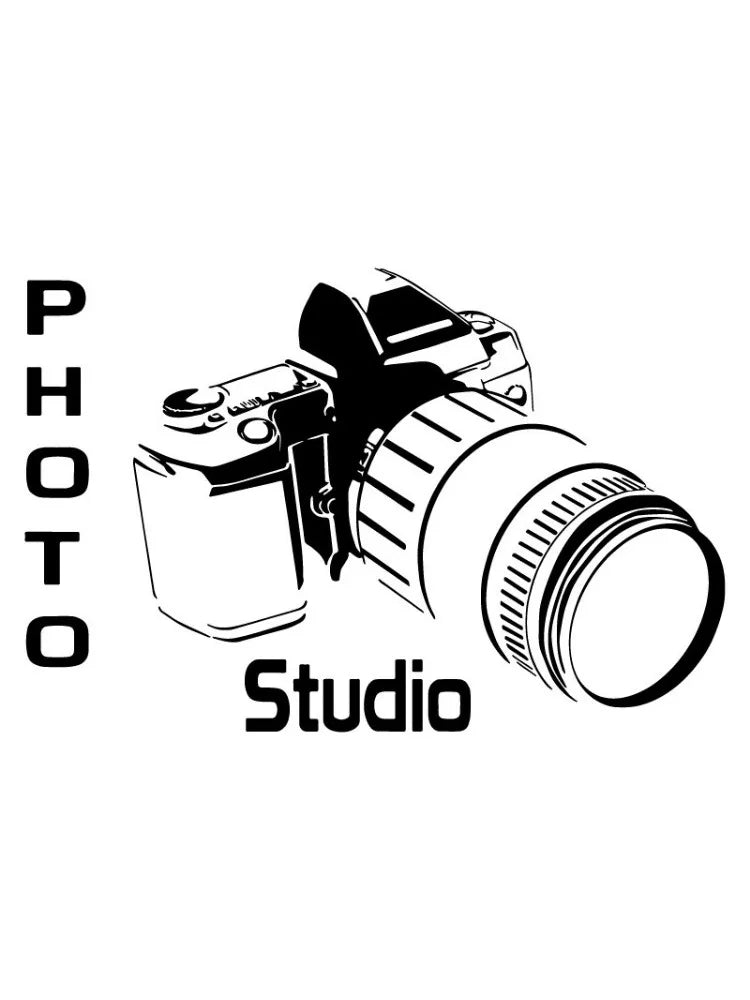 Photography Studio Logo Wall Decal Vinyl Window Sticker Camera Art Decorations for Business Room Office Photo Studio