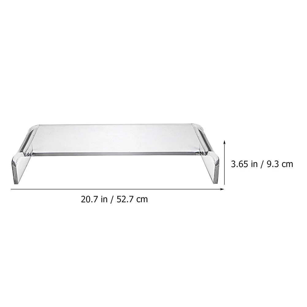 Acrylic Desktop Monitor Riser Stand Transparent Computer Holder Office Screen Shelf Storage Rack Improve Work