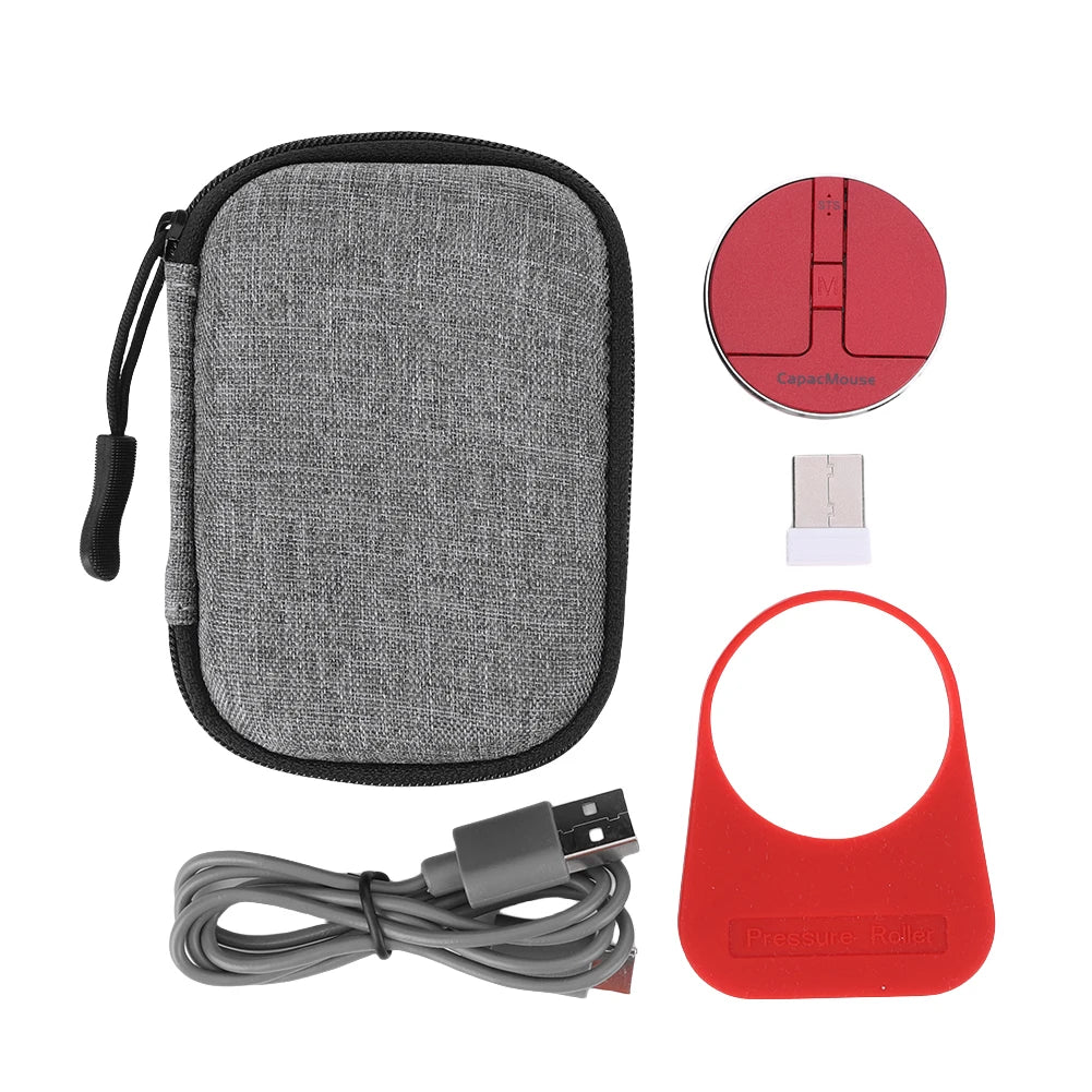 Ultra Thin Wireless Computer Mouse 3 Mode BT 5.2/2.4G/USB Mini Capacitive Mouse with USB Receiver for PC Laptop