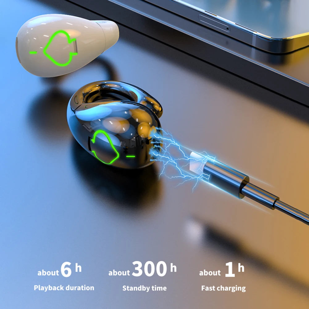 Comfortable IPX5 Waterproof Bone Conduction Earbuds with Bluetooth 5.3 Ergonomic Design for Sports and Gaming