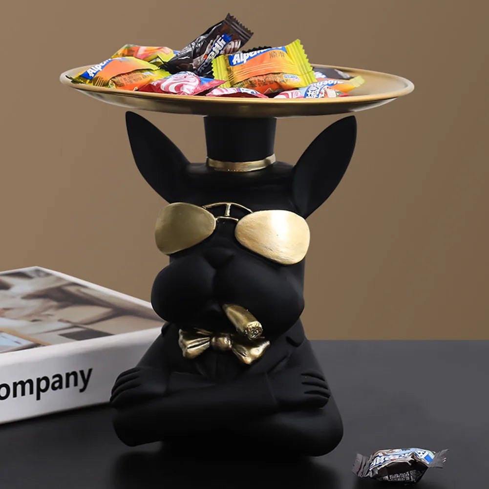 Bulldog Animal Figurines Cool Dog Statue Sculpture Living Study Room Bedroom Decor Home Interior Decoration Accessories