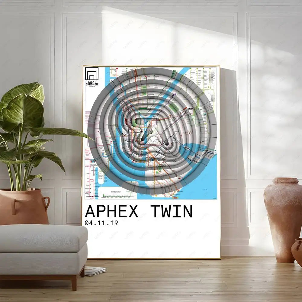 DJ A-Aphex T-Twin Cool Album Poster Multi-Purpose Wall Art for Living Room Bedroom Office Hallway Bar Home Decor Gift