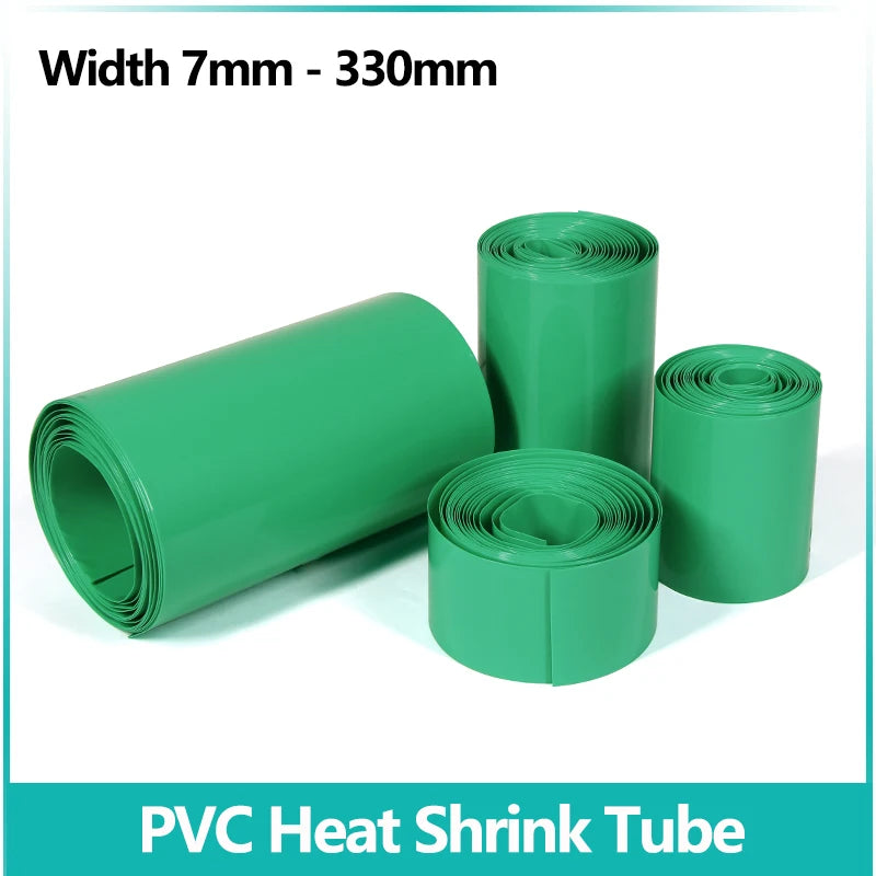 1-5-20m-green-pvc-heat-shrink-tube-7mm-330mm-18650-lipo-battery-pack-insulated-film-wrap-lithium-case-protection-cable-sleeve