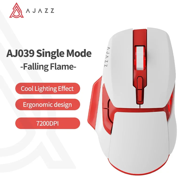Ajazz Aj039 Rgb Mouse Tri-Mode Usb 2.4G Wired Wireless Bluetooth Mouse Gaming 7200Dpi Ergonomic Gamer Mice for Pc