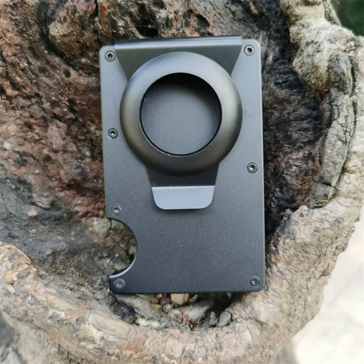 1PC For AirTag Wallet New Metal Men Credit ID Card Holder Case Slim Anti-lost Protective Air Tag Carteira Luxury