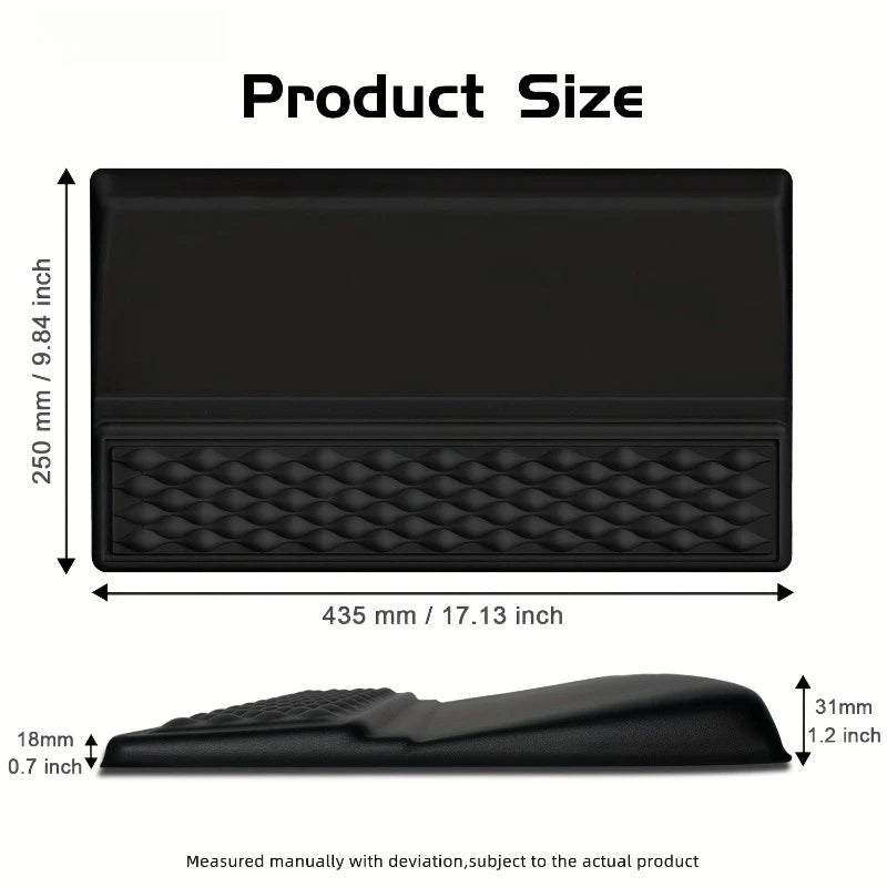 1PC Ergonomic Keyboard Wrist Rest Soft Comfort Support for Office & Gaming 43.5x25x3cm Durable Sleek Design (Black)