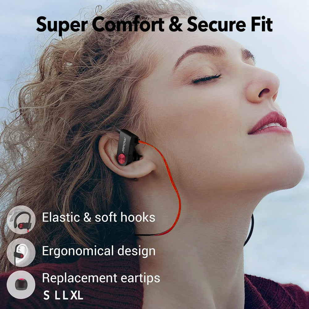 Mpow Flame IPX7 Waterproof Bluetooth Headphones V5.3 Earphone with CVC6.0 Noise Canceling Mic HiFi Stereo Wireless
