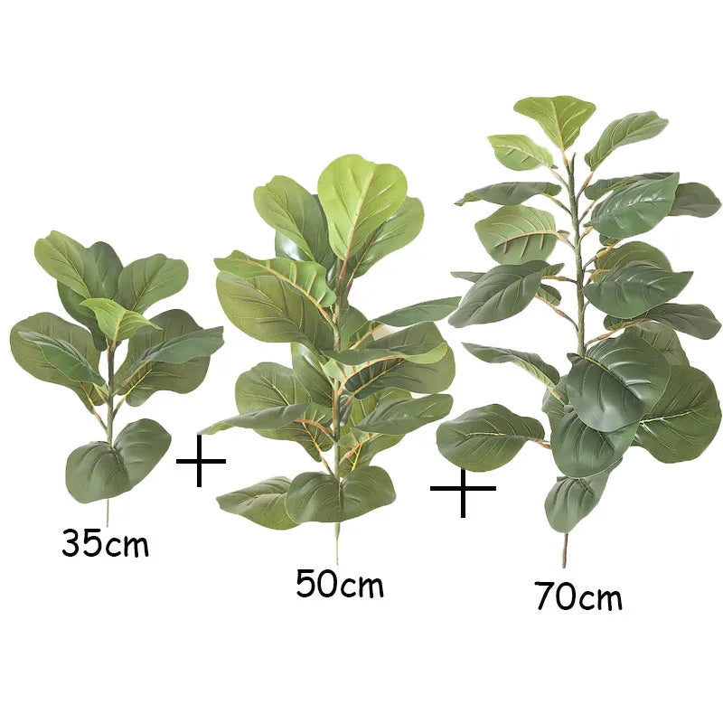 150cm Tropical Tree Large Fake Ficus Lyrata Plant Artificial Ficus Plants Branches Plastic Fake Leafs For Home Office