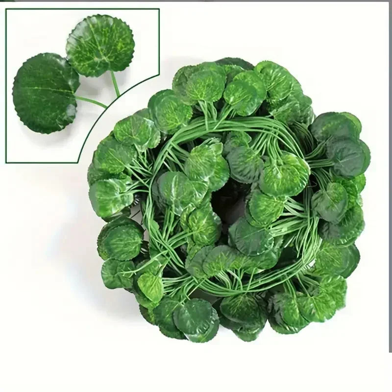 100/2M Artificial Green Ivy Vine Garland Fake Leaf Plants Rattan Hanging Creeper Garlands for Garden Wedding Party Wall