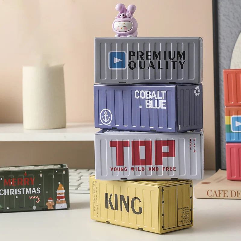 Mini Compact Iron Storage Container - Creative Desktop Organizer Desk Organizer Metal Box for Rings Chargers Pens Coins