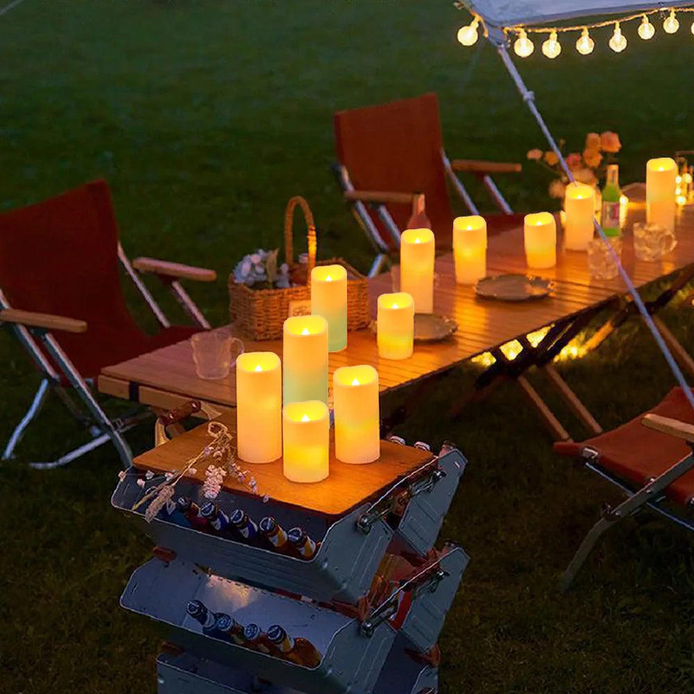 12-180Pcs LED Candles Flameless Candles with Remote(2’*3/4/5/6’) Wedding Candles Battery Operated Candles Fireplace