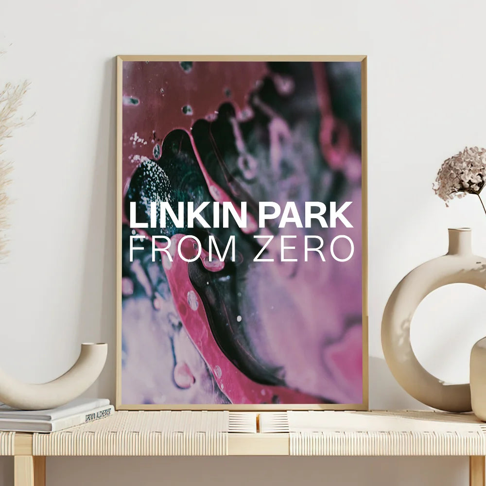 Band L-Linkin Cool P-Park From Zero Poster Self Adhesive Painting Living Room Office Decoration Bedroom Home Wall