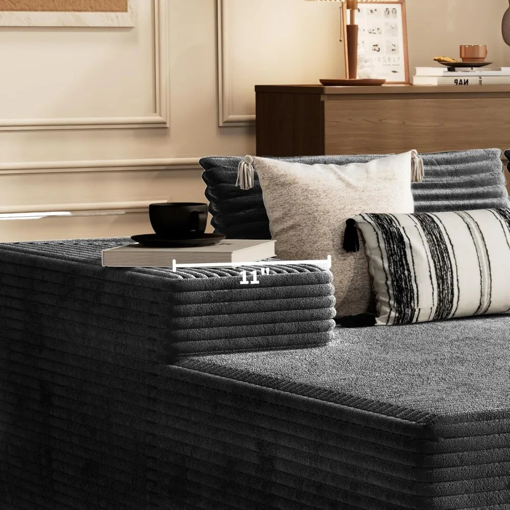 105.5’’ Modular Sectional Sofa L-Shape Modular Cloud Sofa with Deep Seat for Living Room Bedroom Upholstered Couches